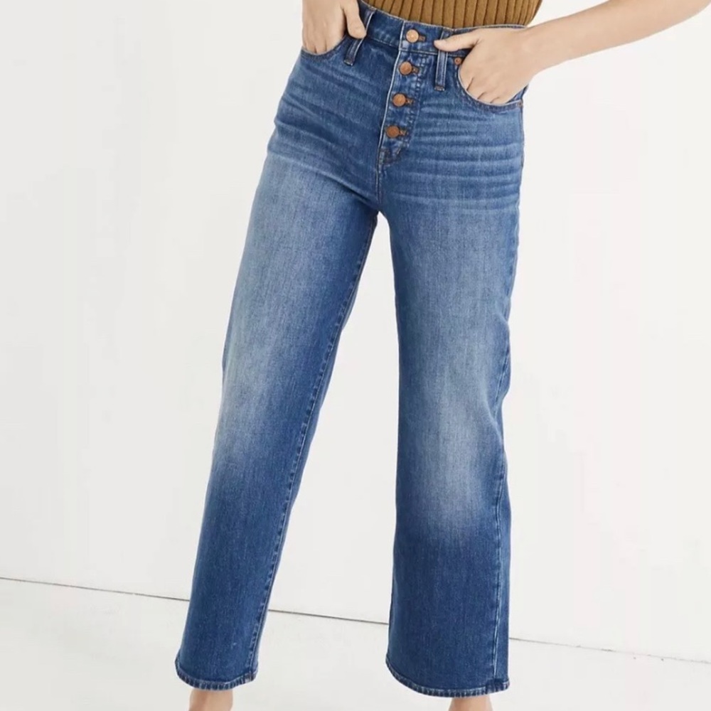Madewell slim wide leg crop jeans